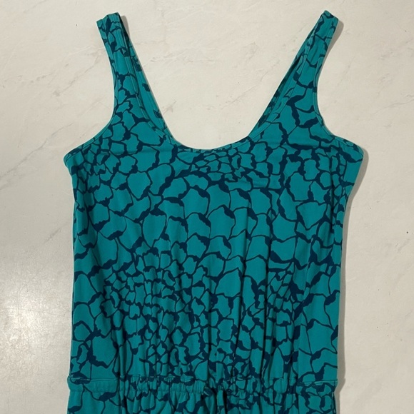 The North Face Teal Blue Printed Maxi Dress Size Small Outdoor Travel Granola - Picture 3 of 6